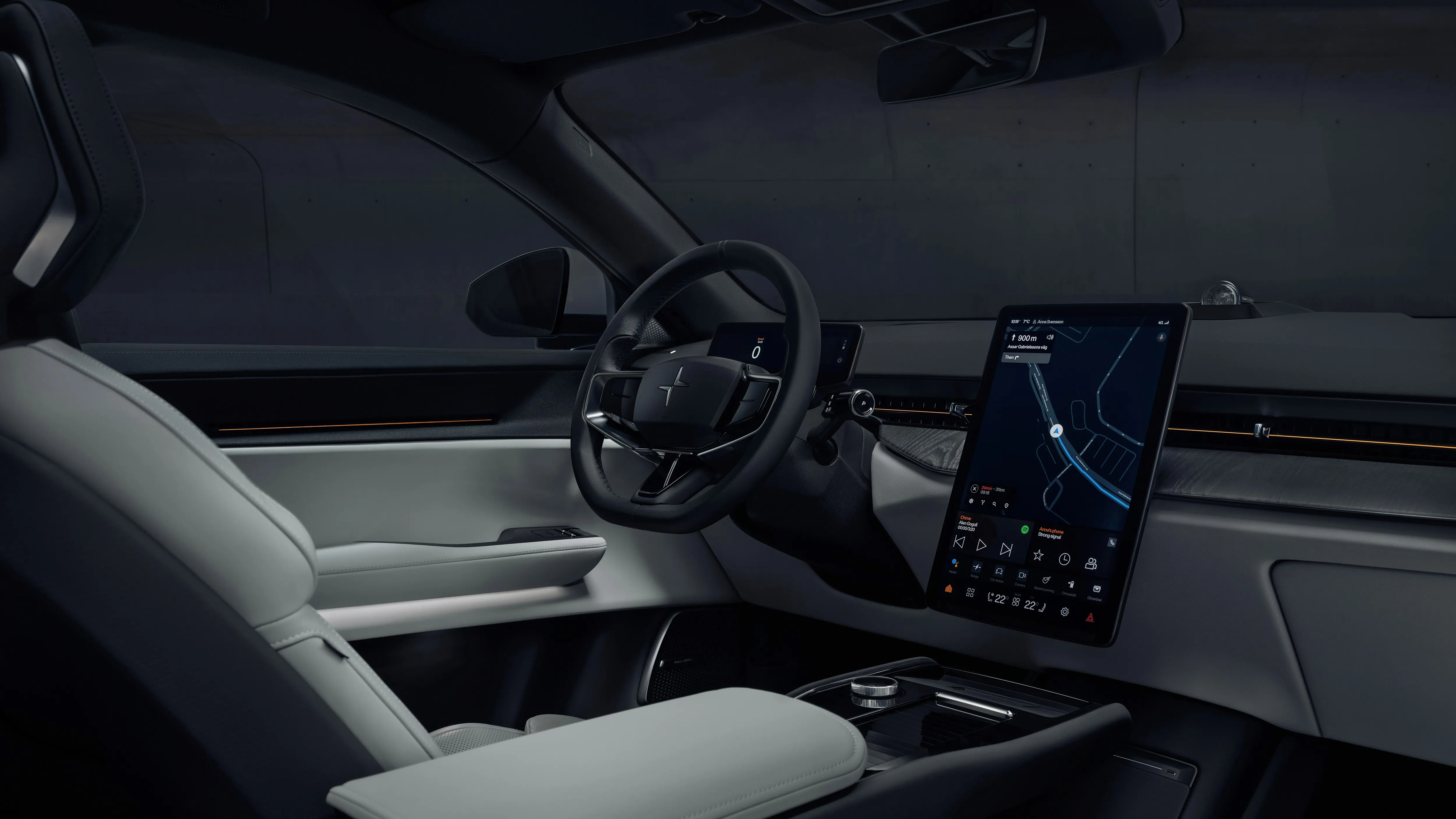 Polestar 3 dashboard with the central touchscreen